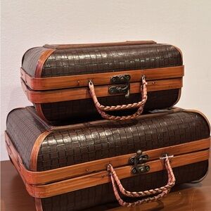 Pair of Vintage Bag/Basket - Woven Wicker